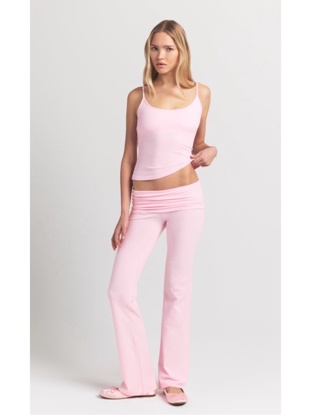 NWT SKIMS Cotton Jersey Foldover Pant in Barely Pink 2X